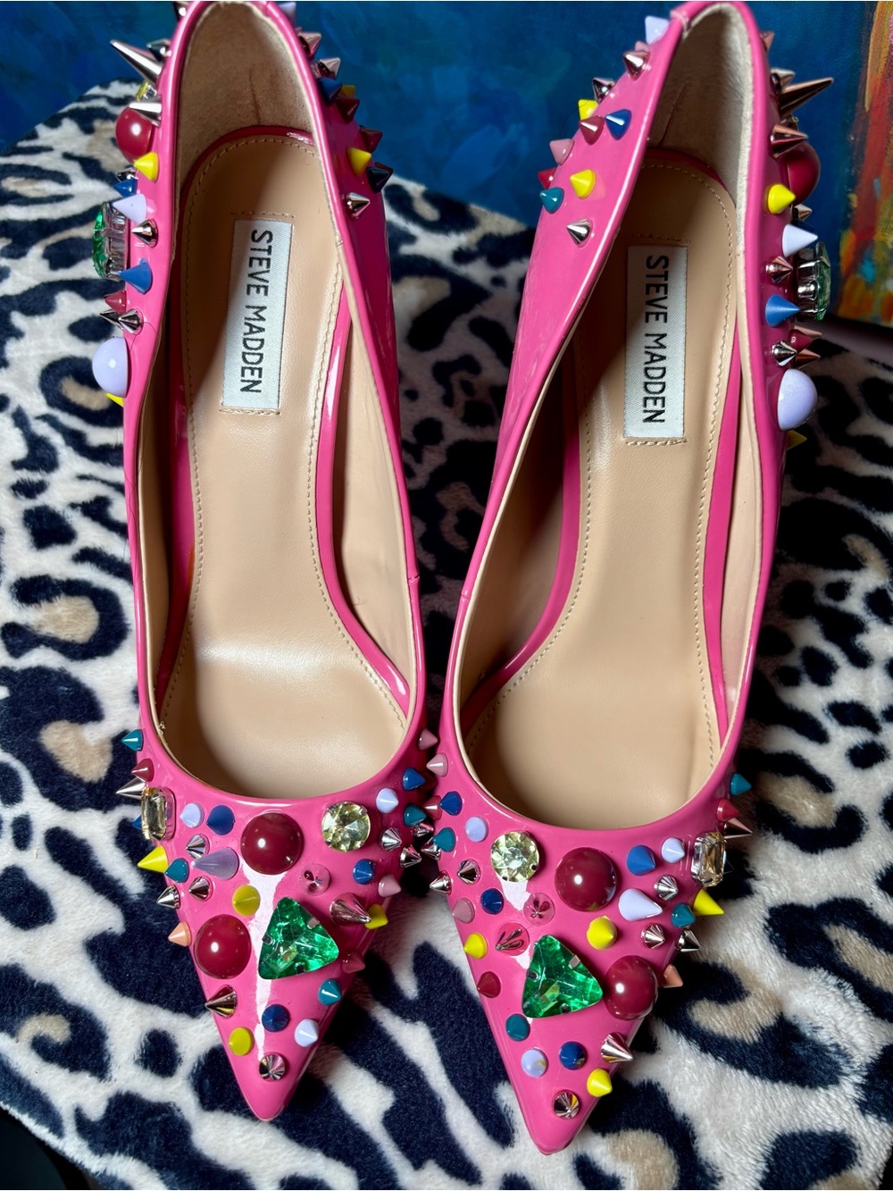 Steve Madden Hot Pink Jeweled Pointed-Toe Pumps